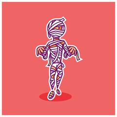 cute mummy halloween character design