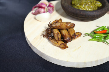 close up fried squid