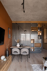 Dining table in modern room