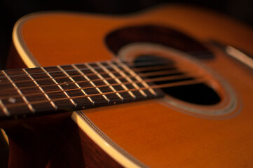 Obraz premium Close up of guitar strings
