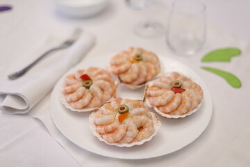 conchiglia gamberi e maionese