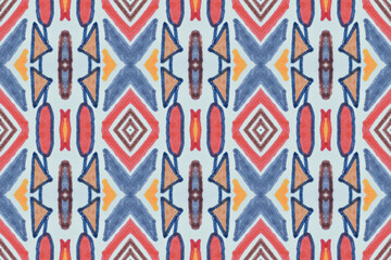 Navajo seamless pattern. Hand drawn ethnic background. - obrazy, fototapety, plakaty