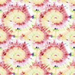 Neon Psychedelic Kaleidoscope. Seamless. Dyed