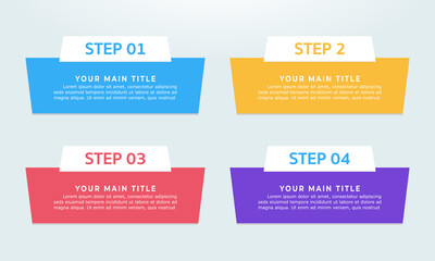 Colorful infographic banners. Business concept with 4 steps.