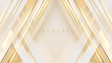 Luxury abstract diagonal gold background with glitter light effect decoration.