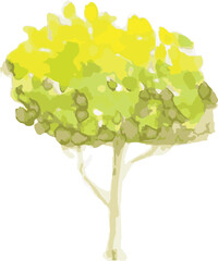 single tree water color style freehand 