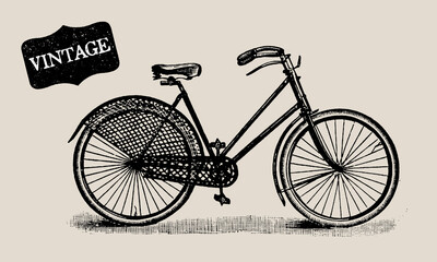 Vintage vehicles. Retro Bicycle Set. Wheel Illustration. Ride Transportation. Travel Antique Transport. Passenger bike. Retro Line Drawing. Engraving Old Transport. Invention Machine. Travel concept