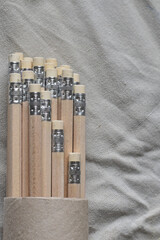 Wooden pencils with erasers