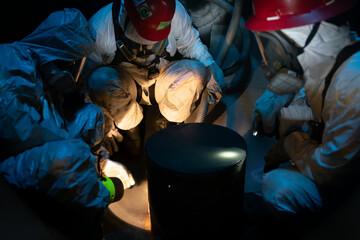 Workers, inspection process, chemical tanks, safety, confined spaces