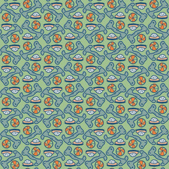 background, dog bone pattern hand drawn, mexican, american ethnic backgrounds, vintage backgrounds, pastel green, ornaments, textiles, wrapping paper, packaging etc.