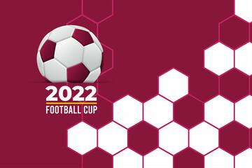 World football cup 2022 with realistic 3d soccer ball