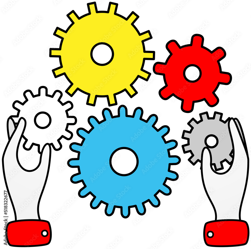 Poster project management and development concept. working process, searching for ideas and solutions. busi