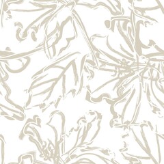Fototapeta premium Floral Brush strokes Seamless Pattern Design