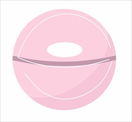 A jar in the form of a ball. Illustration in a flat style. Cream cosmetics. Cosmetics packaging. Beauty treatment. Facial beauty. Isolated object.