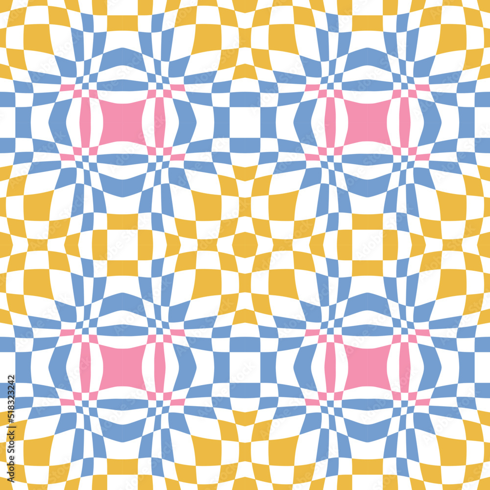 Poster abstract geometric seamless pattern. vibrant background with fluid shapes, wavy mesh with psychedeli