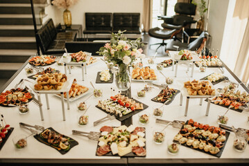 Table top view of spicy food stock photo.