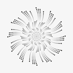 radial Halftone pattern background. Abstract concentric dotted backdrop. Halftone design element for various purposes.