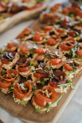 Table top view of spicy food stock photo.
