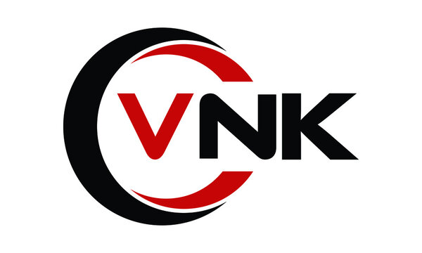 VNK swoosh three letter logo design vector template | monogram logo | abstract logo | wordmark logo | letter mark logo | business logo | brand logo | flat logo | minimalist logo | text | word | symbol