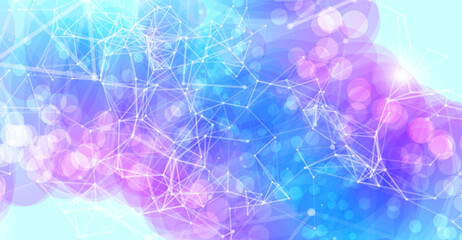 Colorful geometric background with plexus effect.