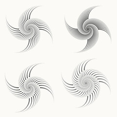 Halftone dotted background circularly distributed. Halftone effect vector pattern, texture, frame. Circle dots isolated on the white background. Border logo icon. Draft emblem for design.	