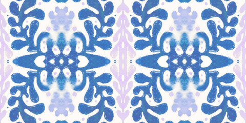 Azulejos tiles. Seamless portugal mosaic. Retro majolica texture.