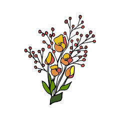 Yellow flower Illustration on a white background