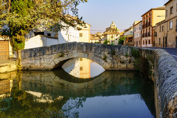 Douro River as it passes through the pretty medieval village of San Esteban de Gormaz in Soria,...