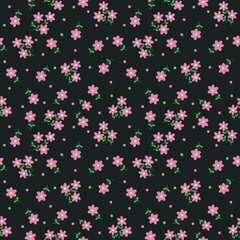 Cute floral pattern in the small flower.Elegant template for fashion prints.