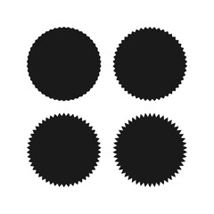 Zigzag Edge Circle Shapes Icon Set