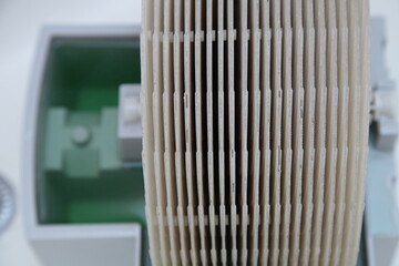 Air purifier humidifier discs cassette with calcium scum closeup