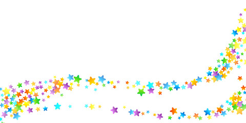 Rainbow Festive Confetti. Carnival Star Falling.