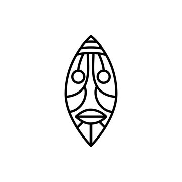 Aztec mask icon - editable stroke