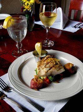 Fish dish at a fancy restaurant