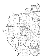 Thailand map southern province asia