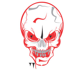 skull with red lips