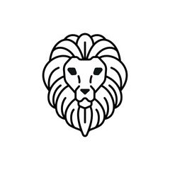 Lion head icon - editable stroke