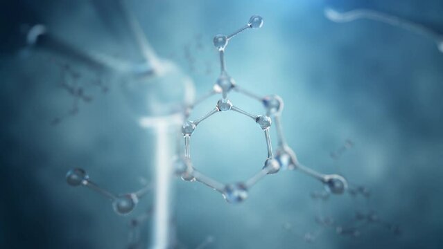 Science or medical background with molecule and atoms