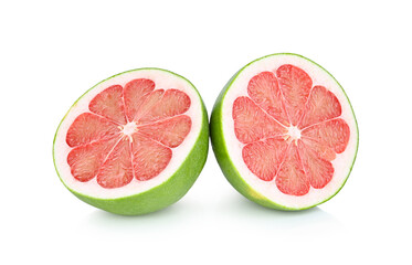Red pomelo sweet on white background