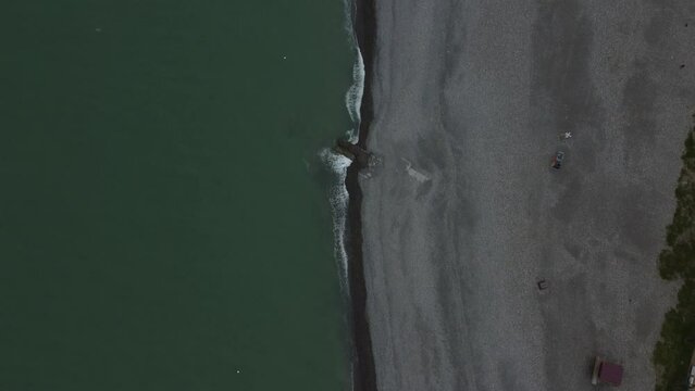 The coastline in Georgia. Batumi. Drone video