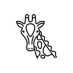 Giraffe head icon - editable stroke