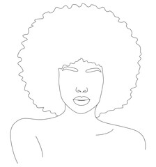Portrait with one line. Beautiful African woman. Portrait of a woman, Wall art. Wall art for home decor.