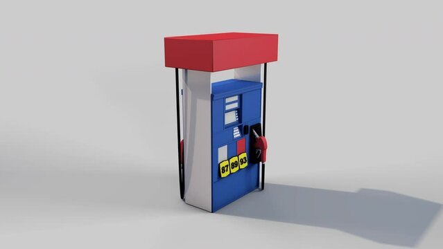 Gas Pump Spinning Render Loop. gas pump spins in a loop with a luma matte for isolation