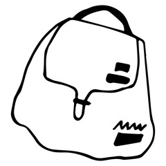 Hand drawn backpack bag  doodle