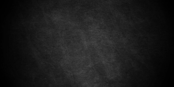 Vintage black stone concrete cement blackboard chalkboard wall floor texture. Black anthracite dark grey grunge old texture panorama backdrop background. © MdLothfor