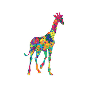 giraffe wall art illustration digital shirt design Print
