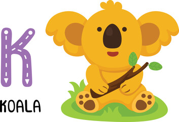 Illustration Isolated Animal Alphabet Letter K-Koala