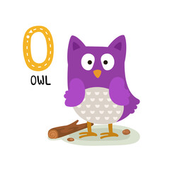 Illustration Isolated Animal Alphabet Letter O-Owl