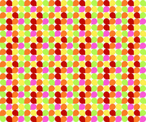 Seamless vector background geometric pattern design. Perfect for fabric textures, wrapping paper art and wallpaper illustration. This vector graphic contais a mesh of red, green and yellow shapes