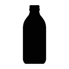 Bottle vector icon black color isolated on white background for plastic recycling sign, drink container, water, alcohol. 10 eps